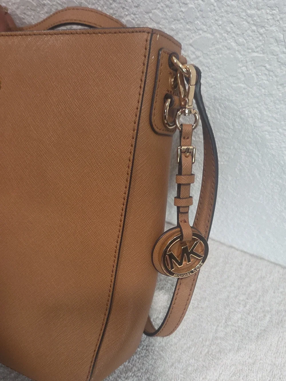 Michael Kors Camel Brown Leather Crossbody Bag